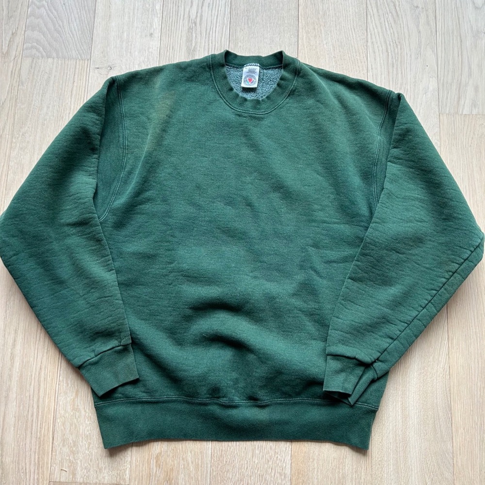 Vintage Crewneck Heavyweight Green Fleece Sweatshirt Streetwear Munsing USA Made